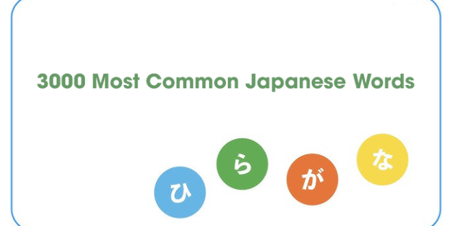 [PDF] 3000 Most Common Japanese Words